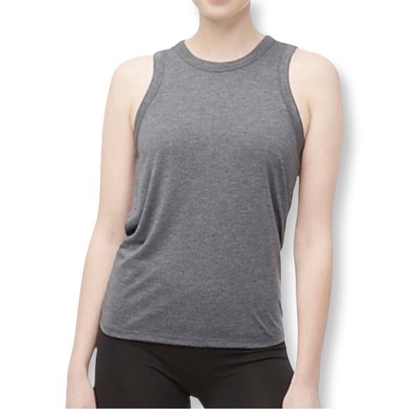J. Crew Factory Grey Tie-Back Sleeveless Crew Neck Tee Tank - Size XXS - Picture 1 of 8
